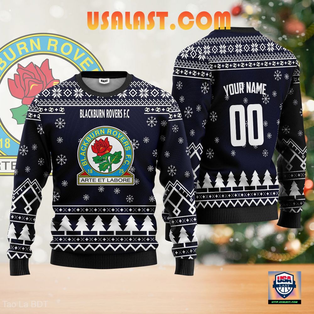 Blackburn Rovers F.C Ugly Christmas Sweater Magenta Version - Looking so nice