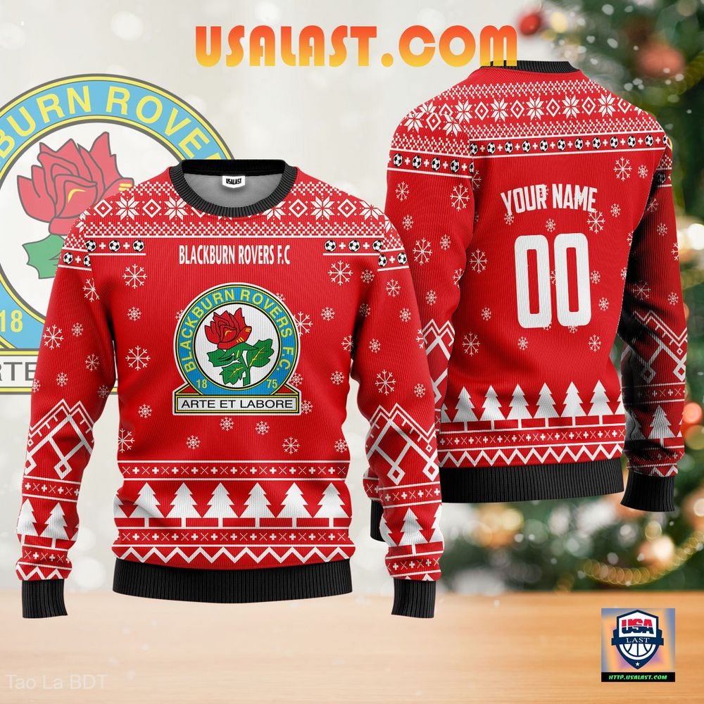 The Great Blackburn Rovers F.C Ugly Christmas Sweater Red Version