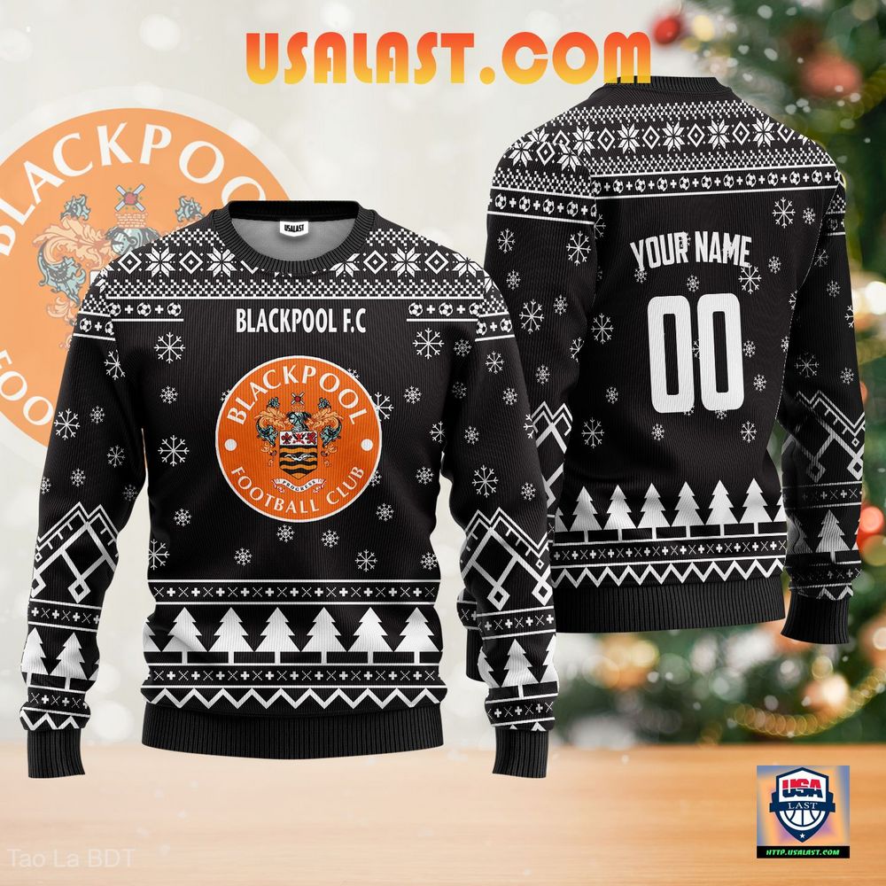 New Taobao Blackpool F.C Ugly Christmas Sweater Black Version