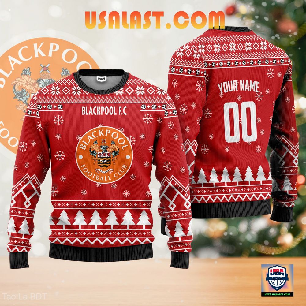 Best-Buy Blackpool F.C Ugly Christmas Sweater Red Version