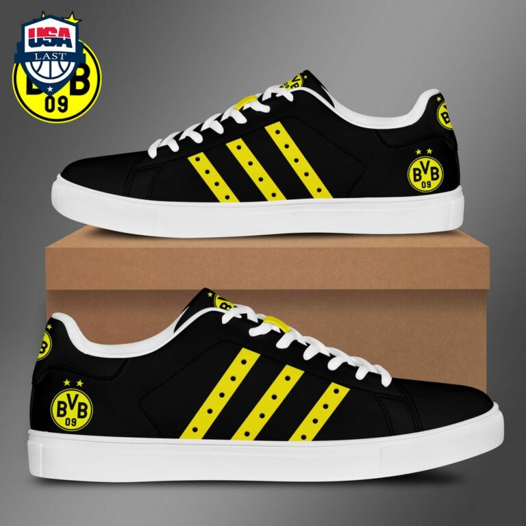 Borussia Dortmund Yellow Stripes Style 2 Stan Smith Low Top Shoes - Mesmerising
