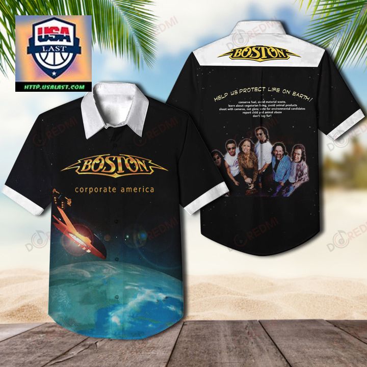 Amazon Boston Band Corporate America Album Hawaiian Shirt