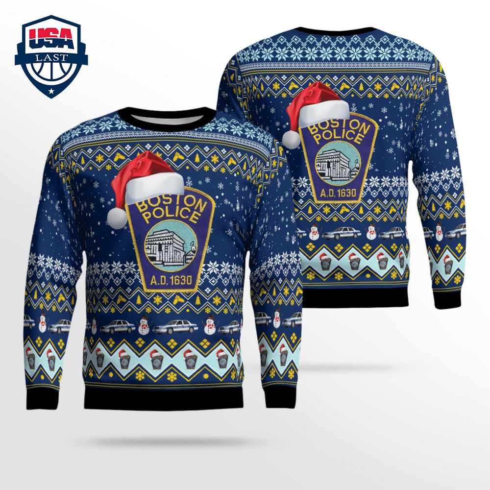 Boston Police Department 3D Christmas Sweater