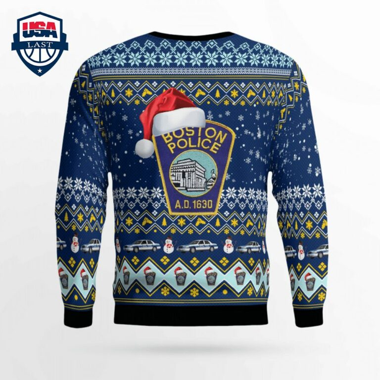 Boston Police Department 3D Christmas Sweater - It is too funny