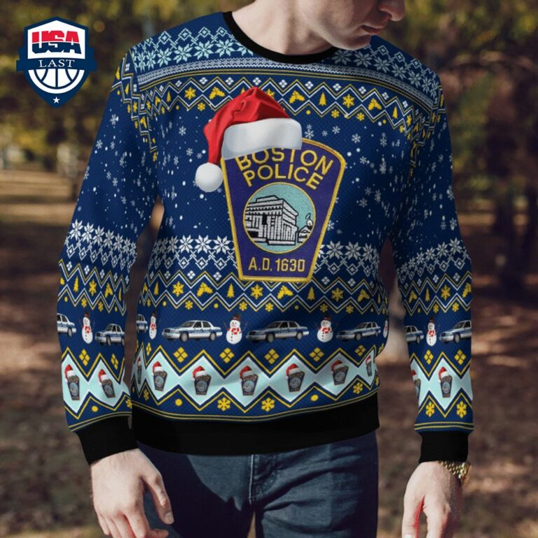 Boston Police Department 3D Christmas Sweater - You look fresh in nature