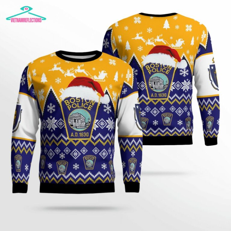 Boston Police Department Ver 3 3D Christmas Sweater - My friends!