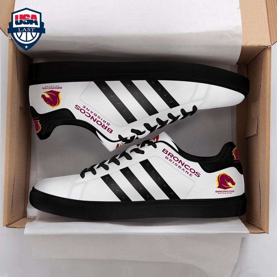 Brisbane Broncos Black Stripes Style 2 Stan Smith Low Top Shoes – Saleoff