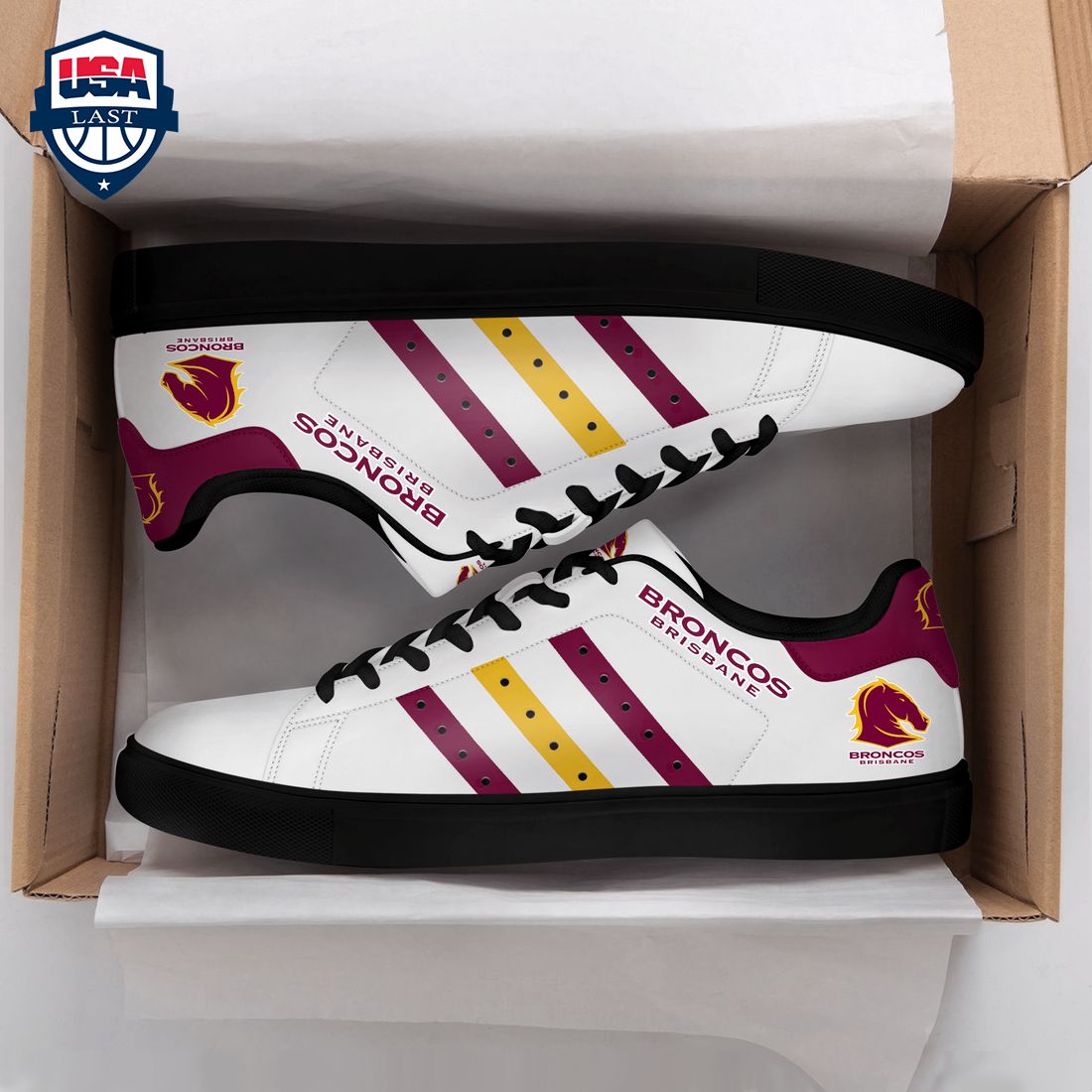Brisbane Broncos Red Yellow Stripes Style 1 Stan Smith Low Top Shoes – Saleoff