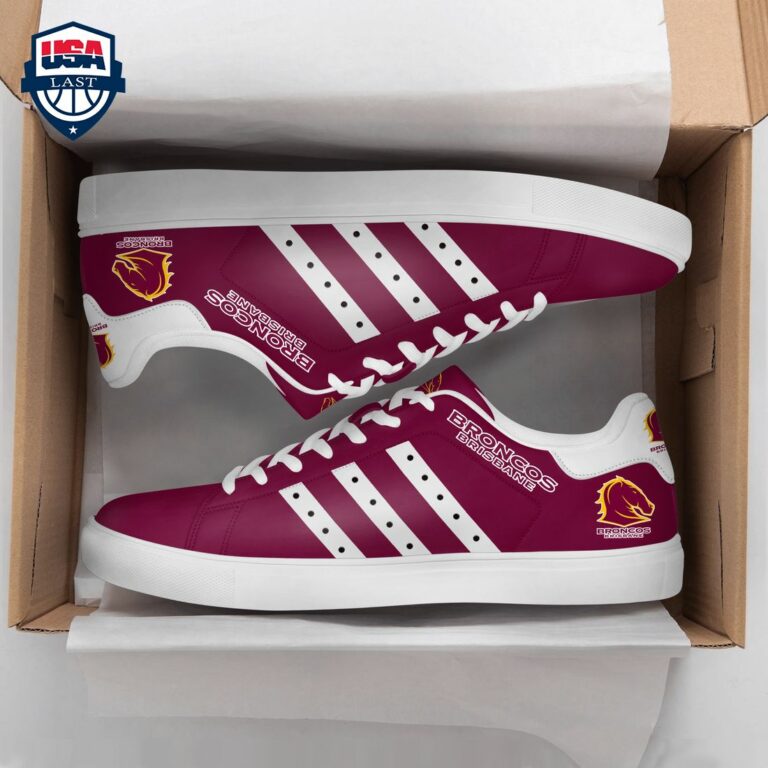 Brisbane Broncos White Stripes Style 3 Stan Smith Low Top Shoes - Studious look