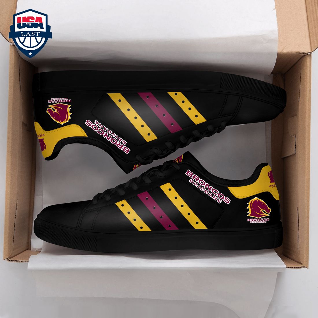 Brisbane Broncos Yellow Red Stripes Style 1 Stan Smith Low Top Shoes – Saleoff