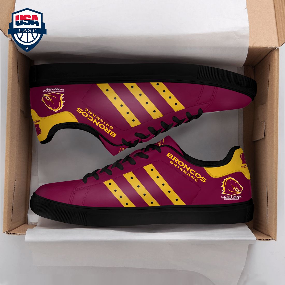 Brisbane Broncos Yellow Stripes Style 1 Stan Smith Low Top Shoes - My friends!