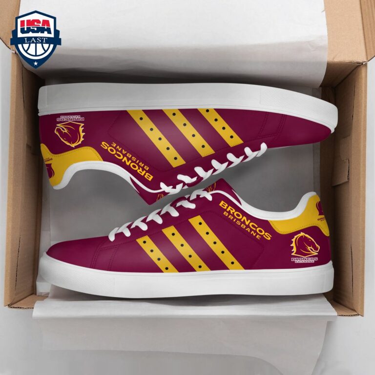 Brisbane Broncos Yellow Stripes Style 1 Stan Smith Low Top Shoes - Good click