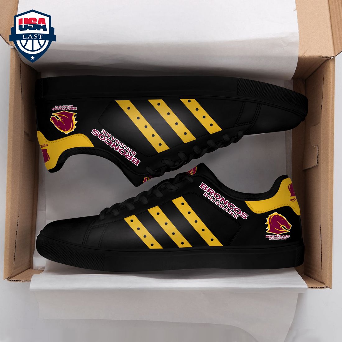 Brisbane Broncos Yellow Stripes Style 3 Stan Smith Low Top Shoes – Saleoff