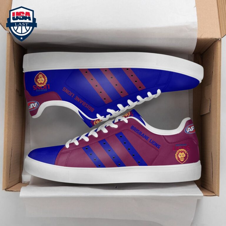 Brisbane Lions Blue Brown Stripes Stan Smith Low Top Shoes - Cool look bro