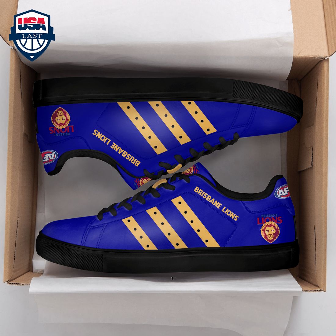 Brisbane Lions Yellow Stripes Style 1 Stan Smith Low Top Shoes