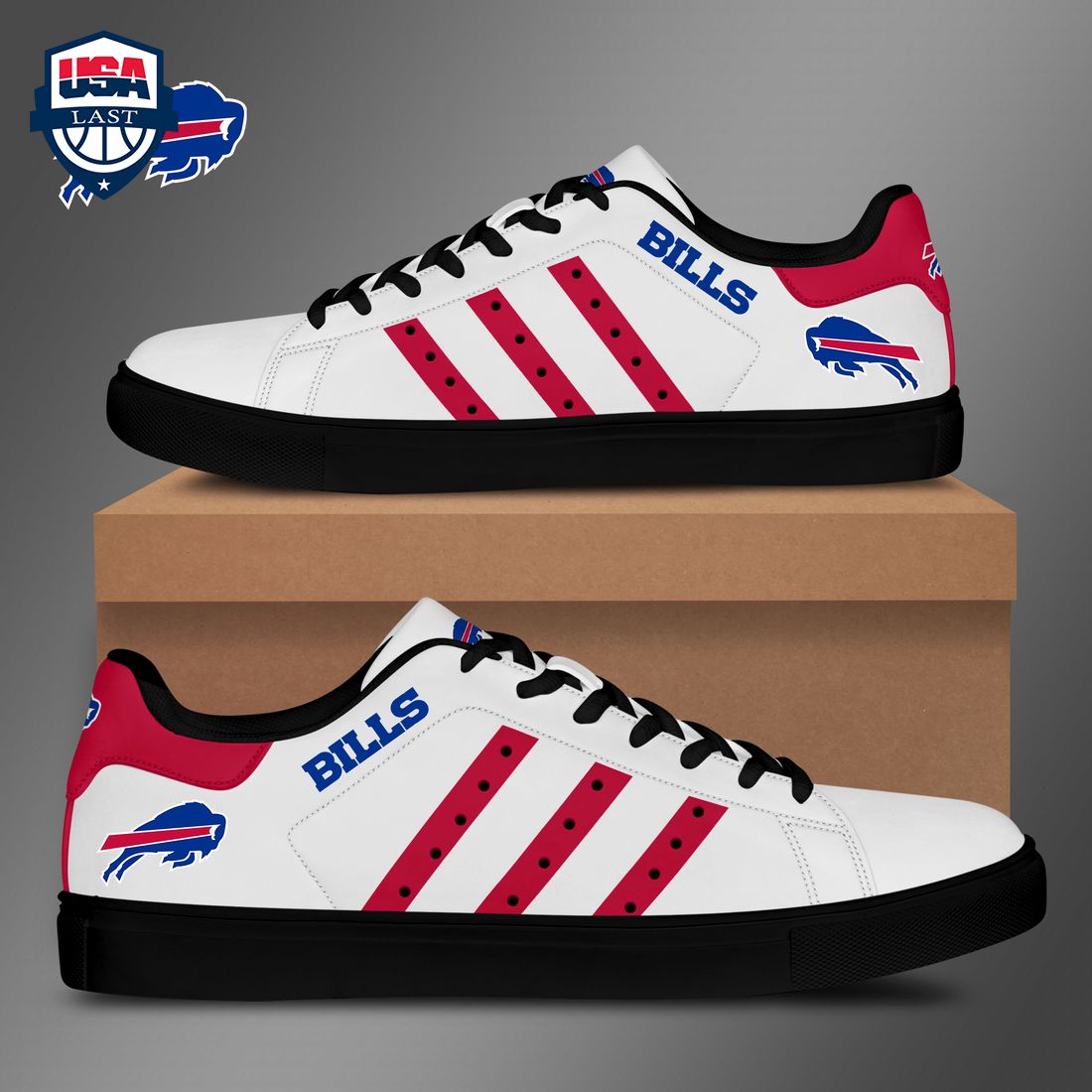 Buffalo Bills Red Stripes Style 1 Stan Smith Low Top Shoes