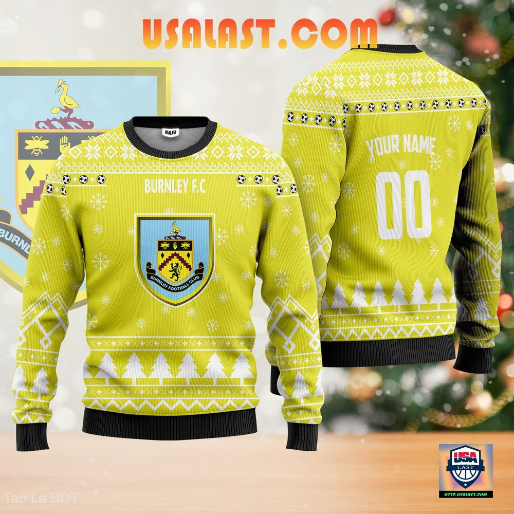 Shopping Burnley F.C Ugly Christmas Sweater Yellow Version