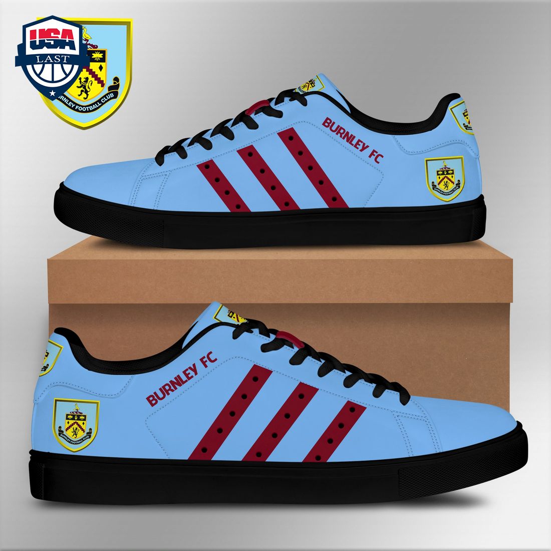 Burnley FC Red Stripes Style 1 Stan Smith Low Top Shoes