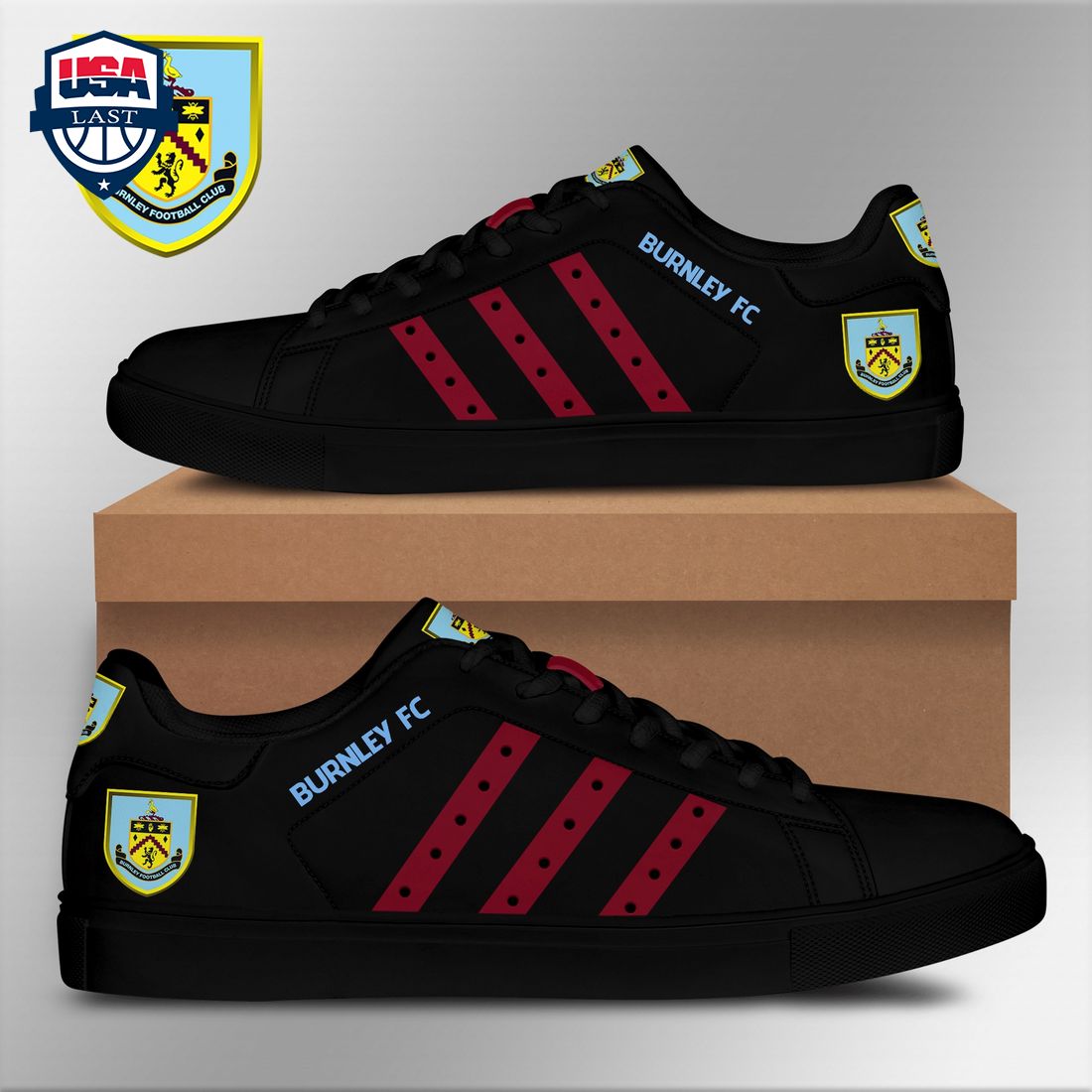Burnley FC Red Stripes Style 2 Stan Smith Low Top Shoes