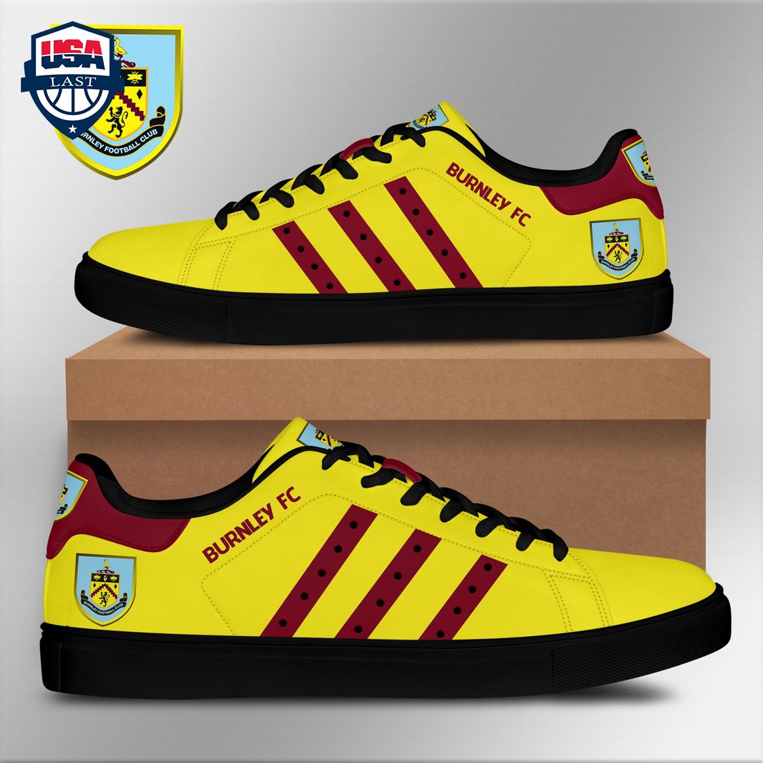 Burnley FC Red Stripes Style 3 Stan Smith Low Top Shoes