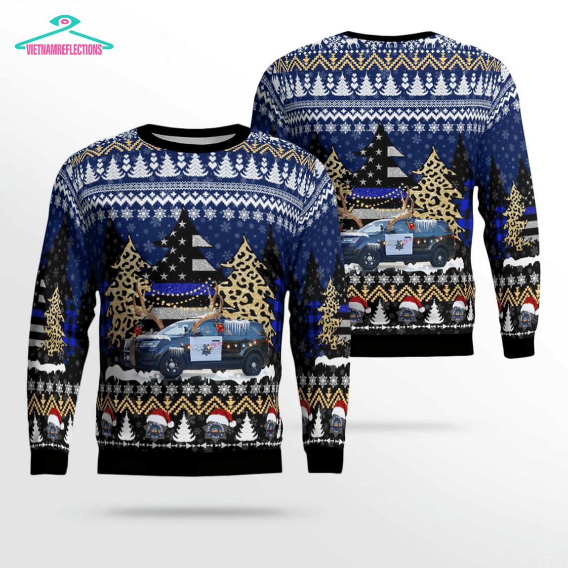 California Hillsborough Police Department 3D Christmas Sweater