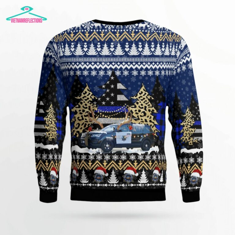 California Hillsborough Police Department 3D Christmas Sweater - Generous look