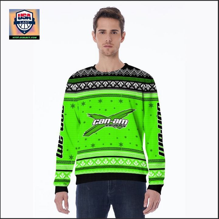 Unique Can-am Team Green 3D Ugly Christmas Sweater