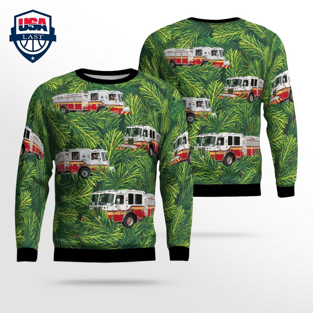 Canada Ottawa Fire Services 3D Christmas Sweater