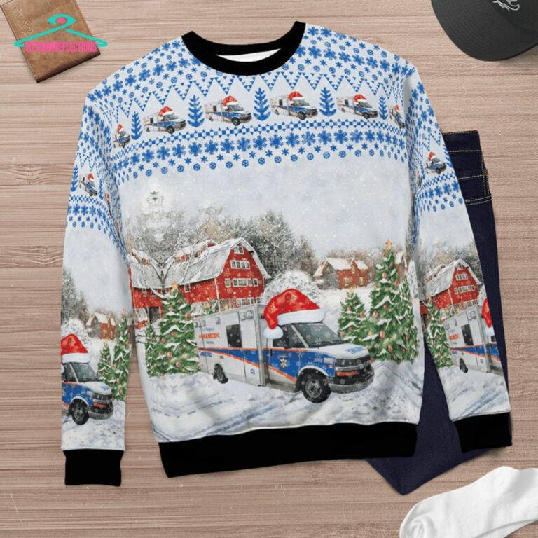 Canada Peel Regional Paramedic Services 3D Christmas Sweater - Wow, cute pie