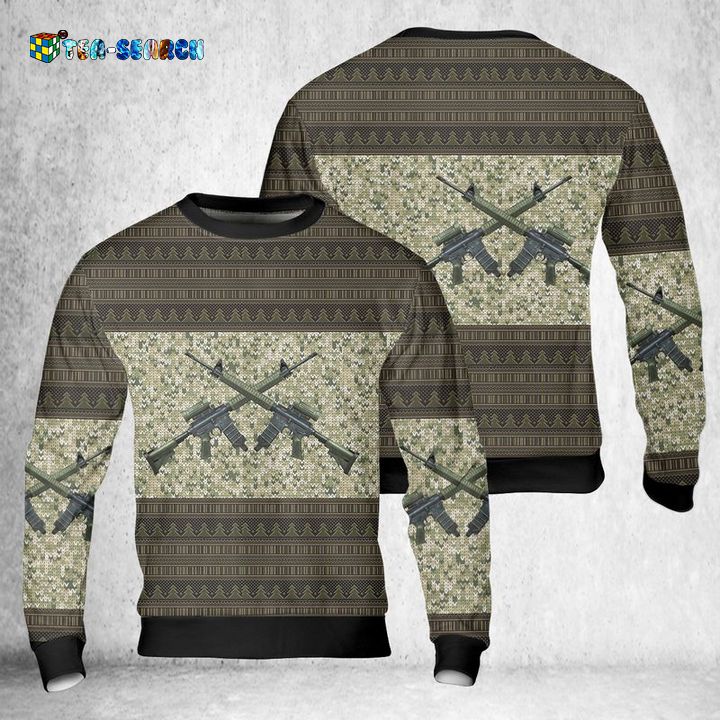 Canadian Army Colt Canada C7A2 Automatic Rifle Ugly Sweater
