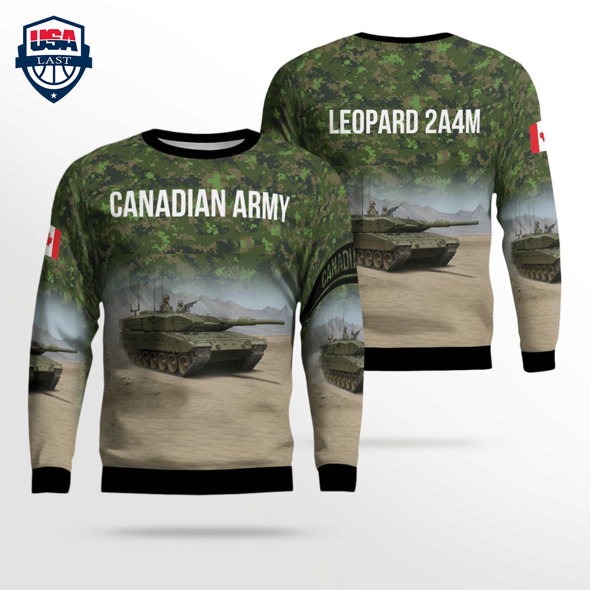 Canadian Army Leopard 2A4M 3D Christmas Sweater