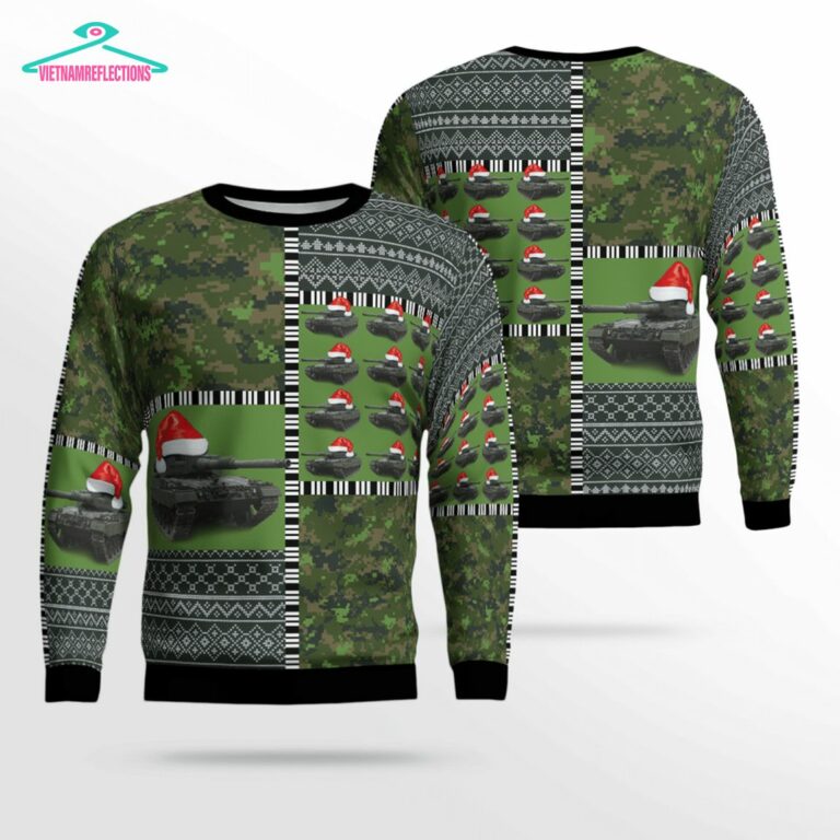 Canadian Army Leopard 2A4M Ver 2 3D Christmas Sweater - Good click