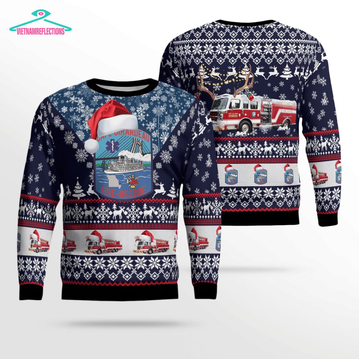Cape Girardeau Fire Department 3D Christmas Sweater - My friend and partner