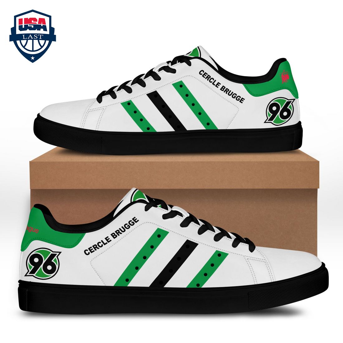 Cercle Brugge K.S.V Green Black Stripes Style 1 Stan Smith Low Top Shoes – Saleoff