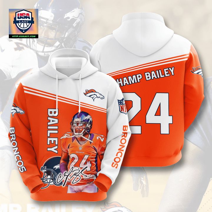 Top Finding Champ Bailey Denver Broncos 3D Hoodie