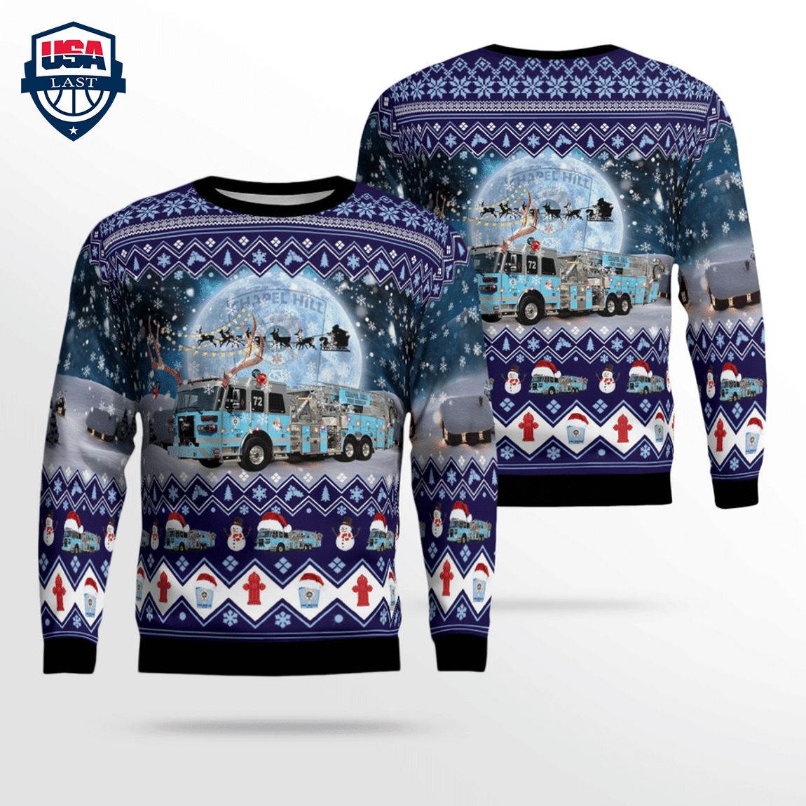 Chapel Hill Fire Department 3D Christmas Sweater - Generous look