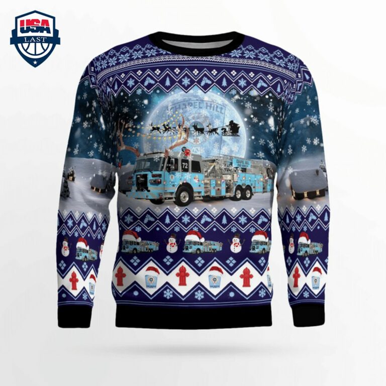 Chapel Hill Fire Department 3D Christmas Sweater - Cutting dash