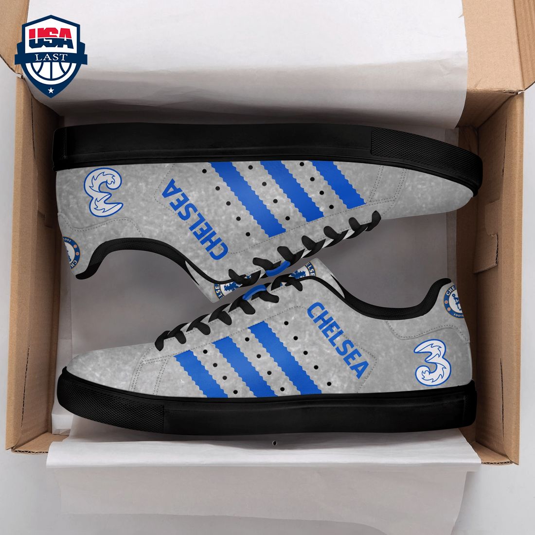 Chelsea FC Blue Stripes Style 1 Stan Smith Low Top Shoes
