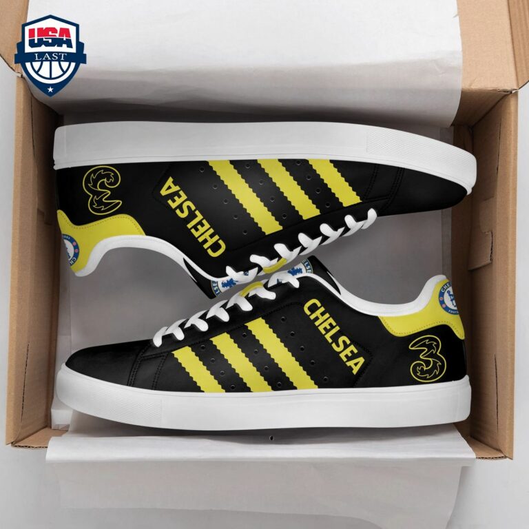 Chelsea FC Yellow Stripes Style 2 Stan Smith Low Top Shoes - Long time