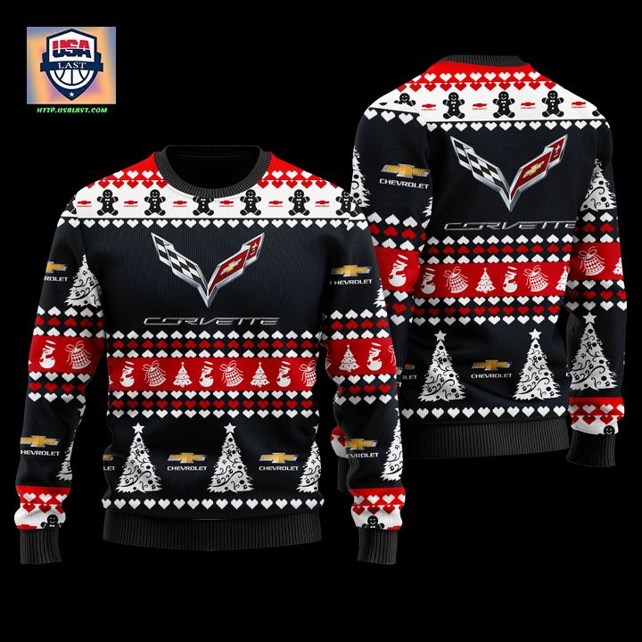 For Fans Chevrolet Corvette Merry Christmas Black Ugly Sweater