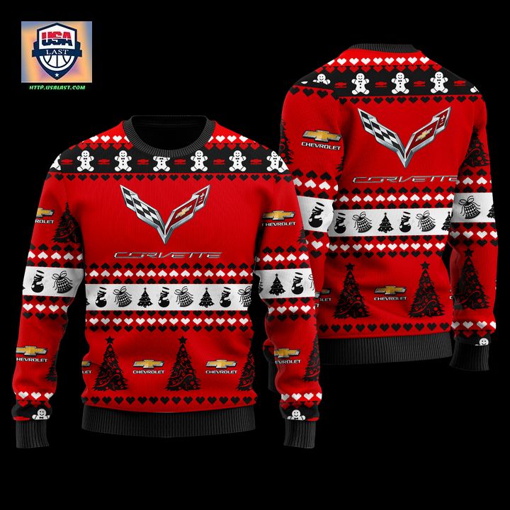 Chevrolet Corvette Merry Christmas Red Ugly Sweater - Sizzling