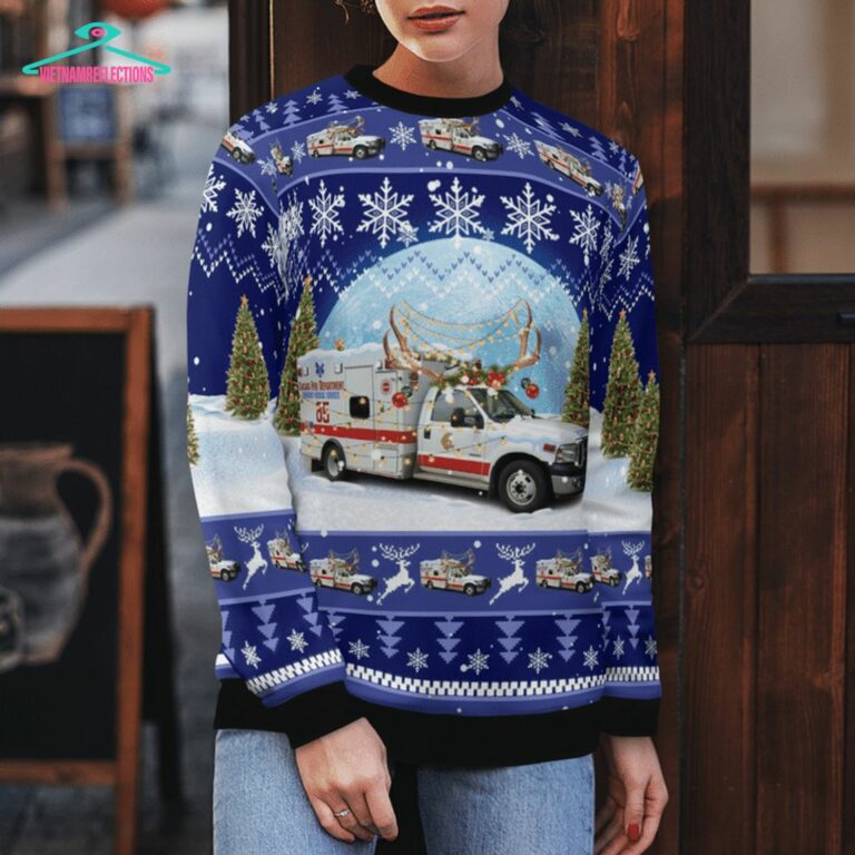 Chicago Fire Department Ambulance 85 3D Christmas Sweater - Handsome as usual