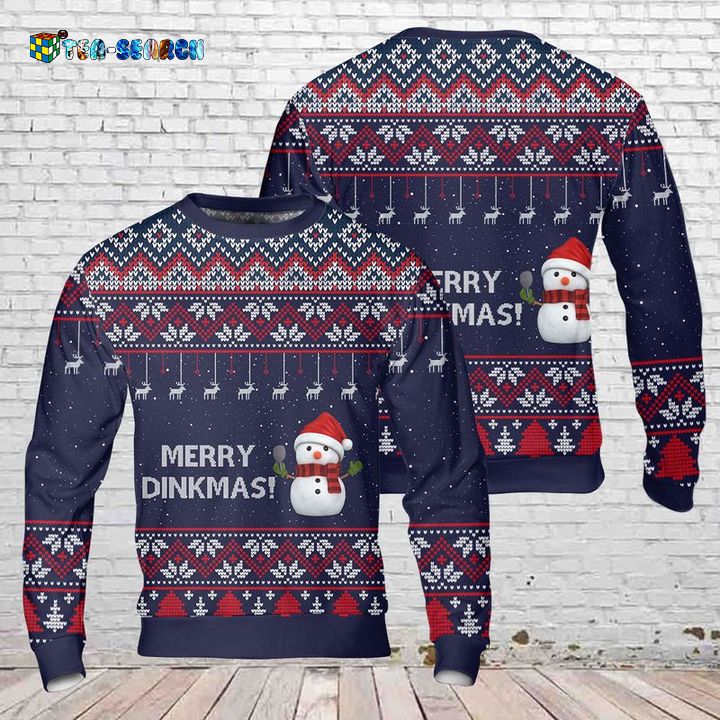 Christmas Pickleball Merry Dinkmas 3D Ugly Sweater