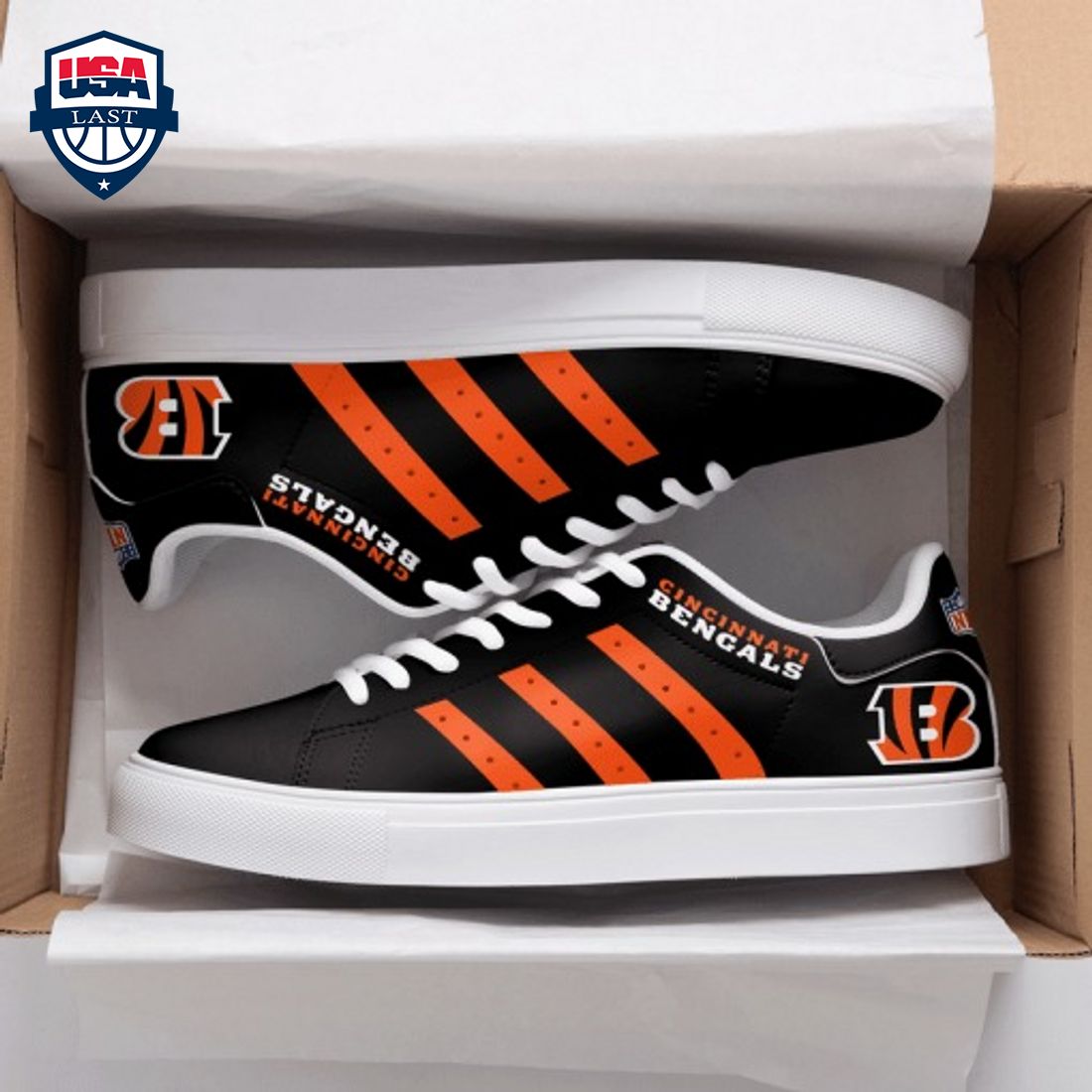 Cincinnati Bengals Orange Stripes Stan Smith Low Top Shoes