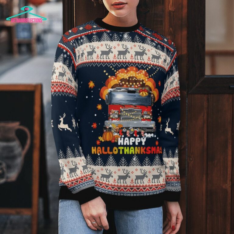 Citrus County Fire Rescue 3D Christmas Sweater - You look lazy