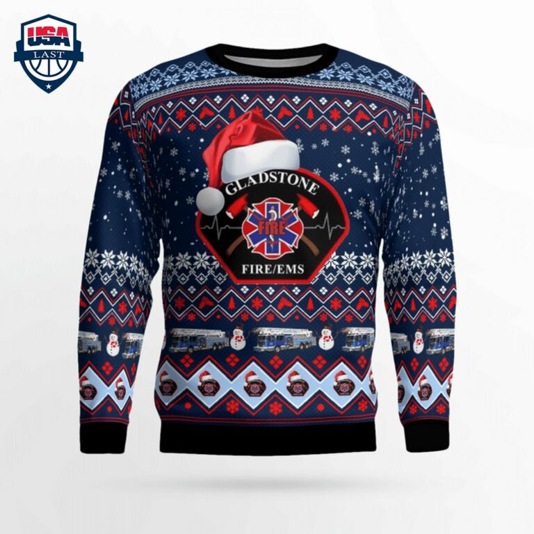 City of Gladstone Fire EMS 3D Christmas Sweater - You look too weak