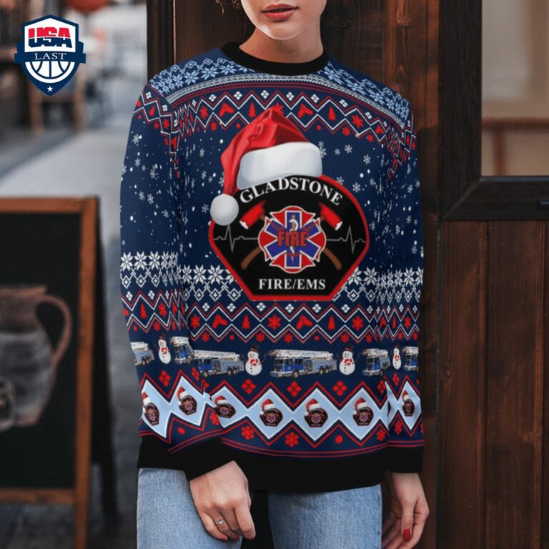 City of Gladstone Fire EMS 3D Christmas Sweater - Nice bread, I like it
