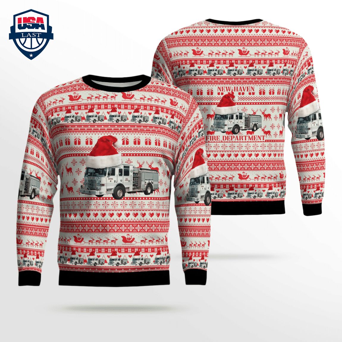 Connecticut New Haven Fire Department 3D Christmas Sweater