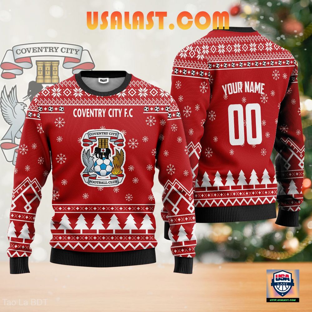 Traditional Coventry City F.C Ugly Christmas Sweater Red Version