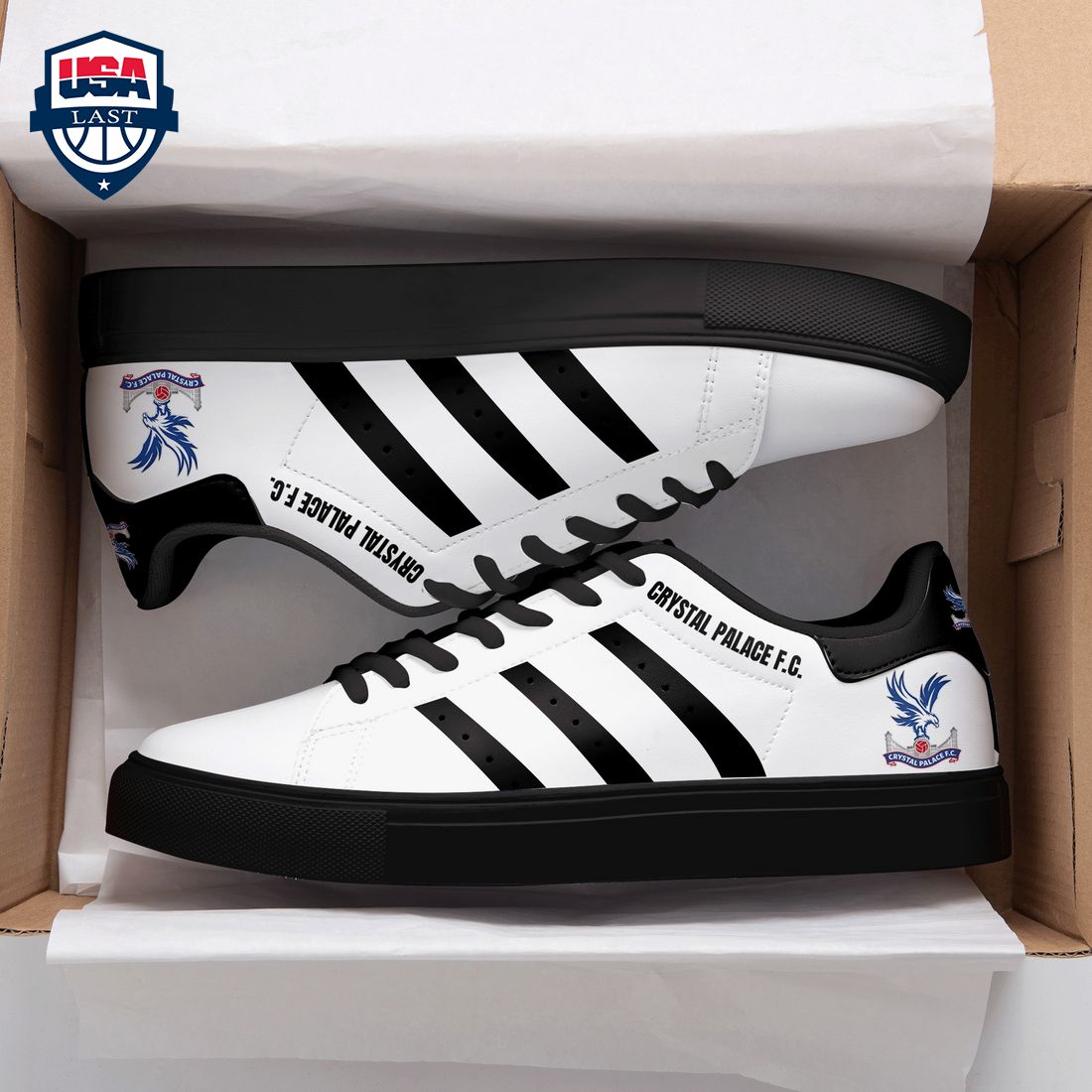 Crystal Palace FC Black Stripes Stan Smith Low Top Shoes
